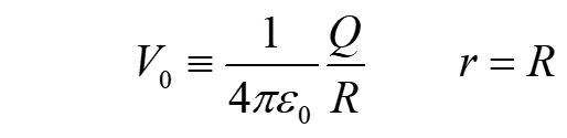 electric potential of a charged sphere